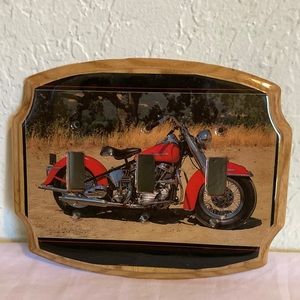 Wooden decoupage Motorcycle 3 Gang Toggle Light Switch Pl…